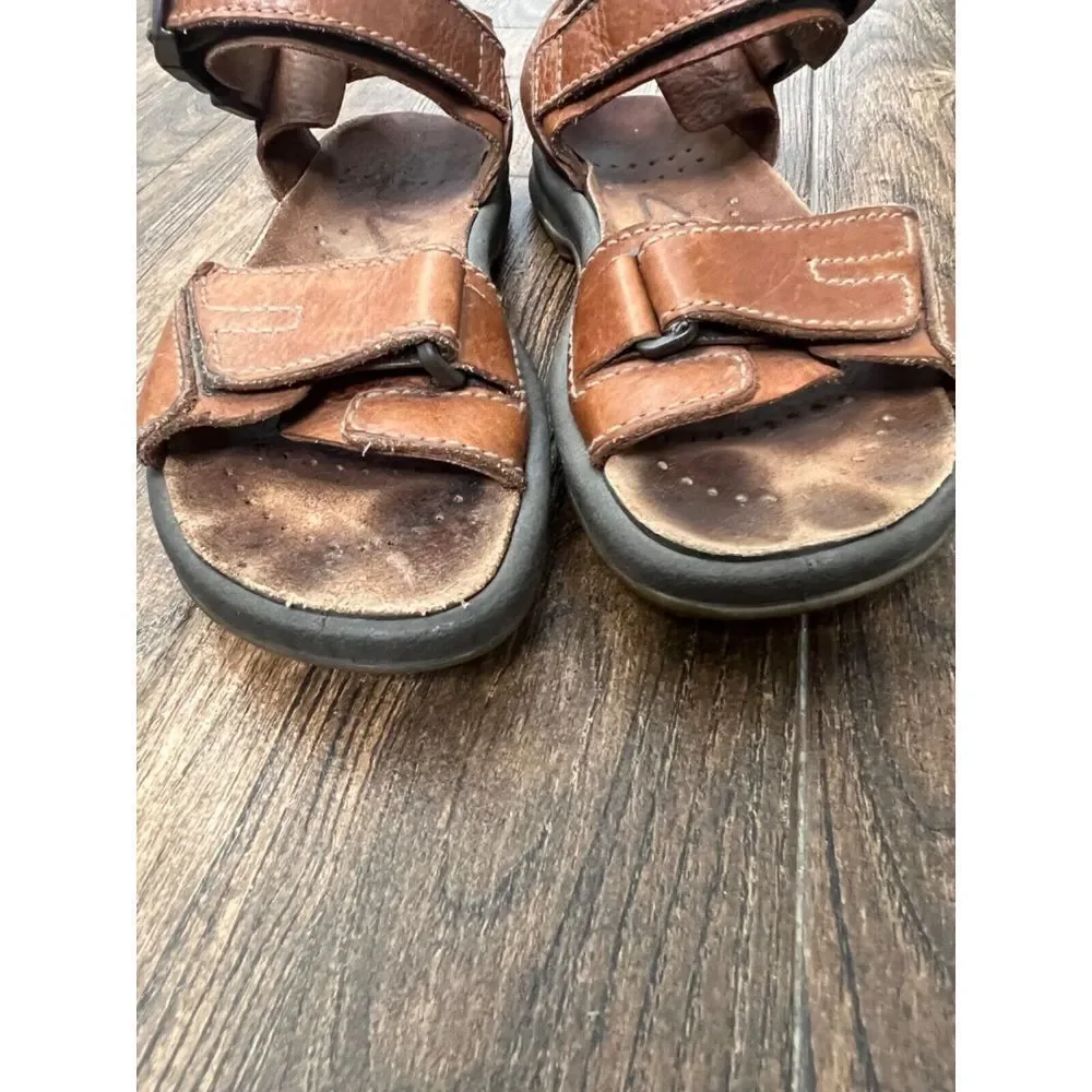 MENS Clarks Brown Leather Sport Outdoor Trail Hiking Water Sandals Size 7‎
